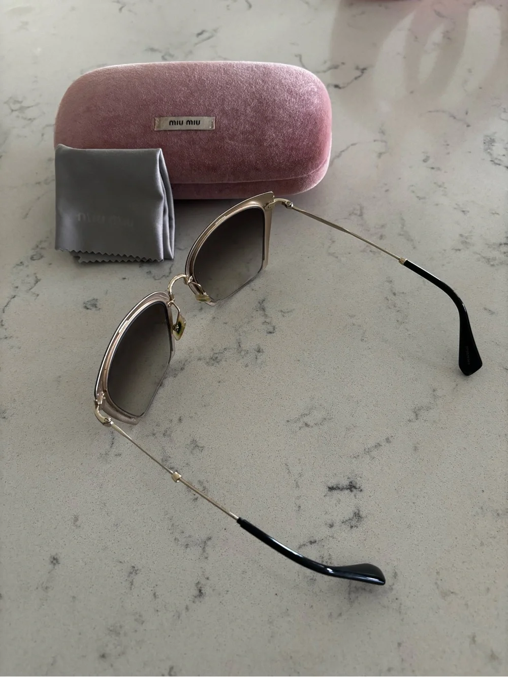 Authentic Miu Miu MU 52RS Womens Sunglasses semi-rimless square frame